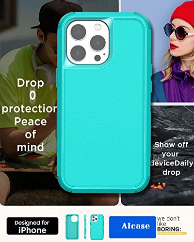 AICase for iPhone 14 Pro Max Case(6.7")Case,Heavy Duty 3-Layer Rugged Pocket-Friendly Phone Cover,Durable Military Grade Protection Shockproof/Drop Proof/Dust-Proof Protective for iPhone 14 Pro Max - color: Teal