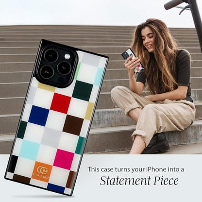 COCOMII Rectangle for iPhone 14 Pro Case, Le Carré de Luxe Checkered | Compatible with MagSafe Wireless Charging, Shockproof 10ft Drop Protection, Camera & Screen Protection, Premium Glossy Finish - color: Le Carré de Luxe Checkered, size: iPhone 14 Pro (