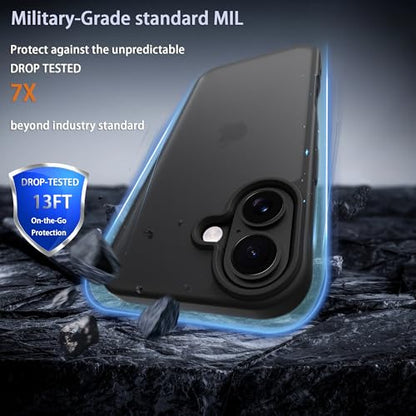 for iPhone 17 Case Translucent Matte Phone Cover, [10 FT Military Grade Drop Protection] Slim Durable Shockproof Protective Bumper (Black, iPhone 17) - color: Black, size: iPhone 17