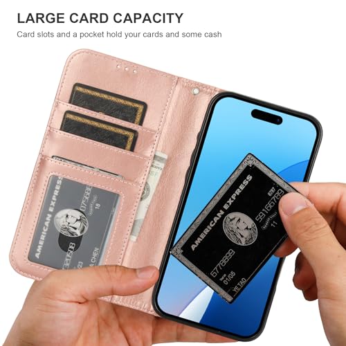 Bocasal for MagSafe Wallet Case Card Holder for iPhone 16 Pro Max Rose Gold - color: Rose Gold for MagSafe