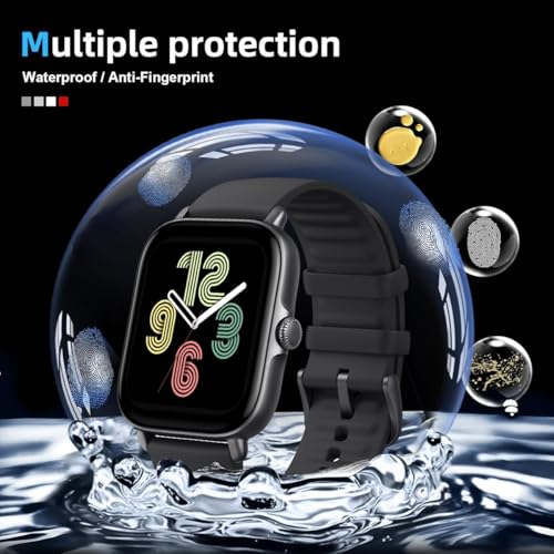 3 Pack for Amazfit GTS 3 Screen Protector (no glass), Self-Healing, 3D Full Screen Coverage Soft Film, Anti Scratch HD Clear Screen Protector for Amazfit GTS 3, Black - size: for Amazfit GTS 3