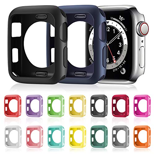 16 Pieces Soft TPU Protective Watch Case Anti-Scratch Silicone Protector Soft Flexible TPU Thin Lightweight Bumper Cover for Smartwatch Series(40 mm) - size: 40 mm