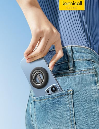 Lamicall for MagSafe Magnetic Phone Ring Grip - 360° Rotation Stand Holder - color: Misty Black