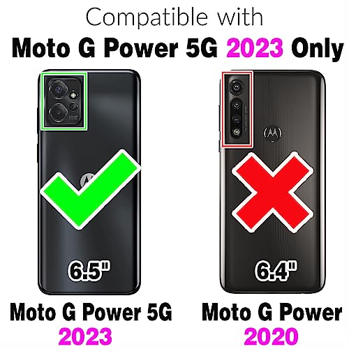 Asuwish Phone Case for Motorola Moto G Power 5G 2023 Wallet Cover with Tempered Glass Screen Protector Credit Card Holder Crossbody Strap Stand Leather Cell Accessories GPower G5 Women Men Slot Brown