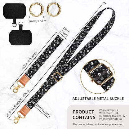 Phone Lanyard Crossbody Wrist Strap, Universal Adjustable Neck Strap for Phone Case Keys ID Badges, Travel Essential - color: Cute Dog Paws