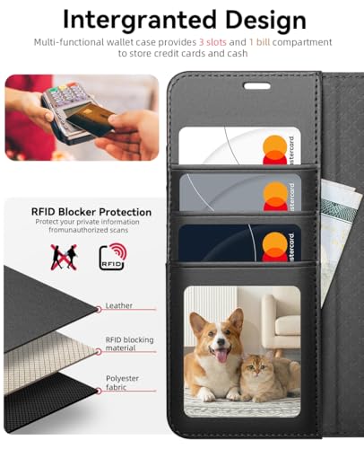 OCASE for Samsung Galaxy S26 Wallet Case, Card Holder, Graphite | RFID Blocking, Kickstand, Magnetic Closure, PU Leather Flip Folio, Shockproof TPU Shell, Protective Phone Cover (6.3") 2026 - color: Graphite, size: Samsung Galaxy S26
