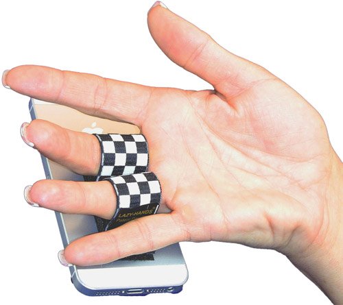 LAZY-HANDS 2-Loop Phone Grip - XL - Black & White Checkers - color: Black & White Checkers - XL
