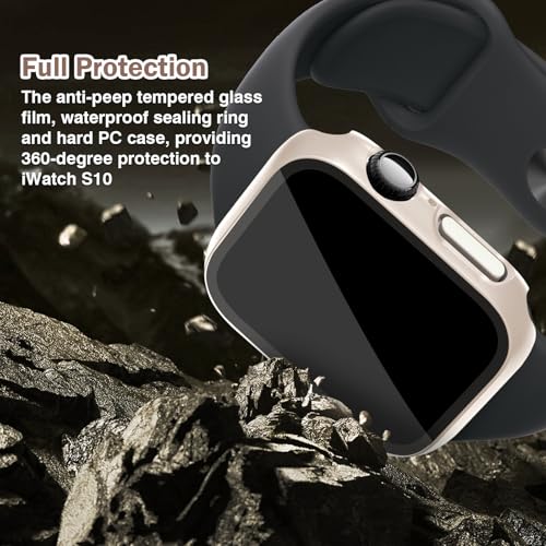 3 in 1 Waterproof Case Compatible for Apple Watch Series 11/10 46mm - color: Starlight, size: 46mm