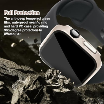 3 in 1 Waterproof Case Compatible for Apple Watch Series 11/10 46mm - color: Starlight, size: 46mm