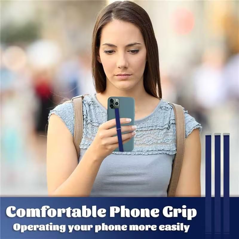 TEAMOLA Silicone Phone Grip Strap, Anti-Slip Phone Hand Holder Navy 210 - color: 210, 3 Navy