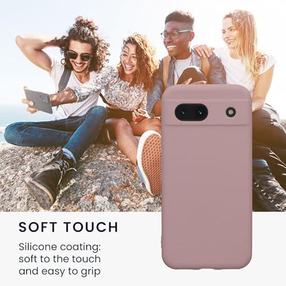 kwmobile Case Compatible with Google Pixel 8a Case - Protective Slim TPU Phone Cover - Soft Matte Finish - Nude Lilac - color: Nude lilac