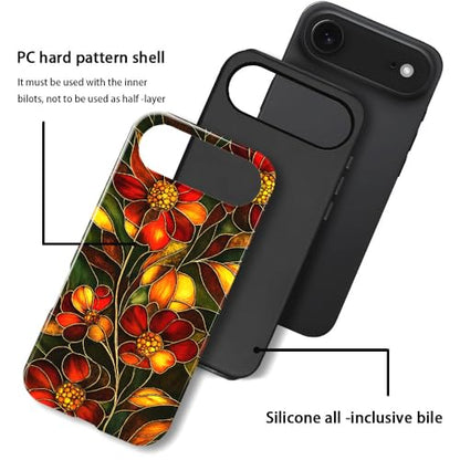 Compatible with iPhone 17 Air,Anti-Scratch Glossy Case Cover,Stained Glass Flower 03 - color: Stained Glass Flower 03, size: IPhone 17 Air