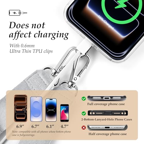 Multifunctional Phone Lanyard Adjustable Anti-Theft Crossbody Phone Strap - color: Grey