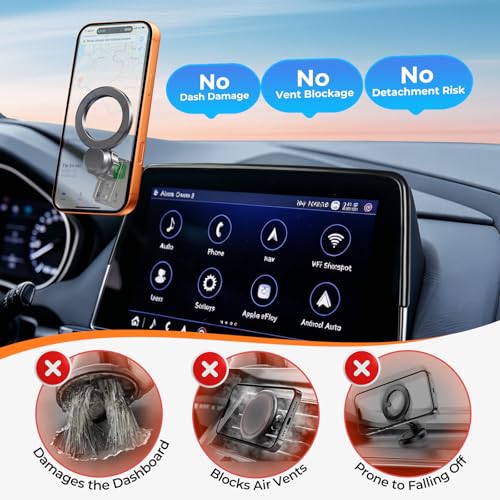 Car Phone Holder for Cadillac CT5 2024 2023 2022 2021 2020 (Only for 10-Inch Screen) 360° Rotation Magnetic Cell Phone Mount, Compatible with Magsafe, Does Not Affect Air Vent - size: Fit for 2020-2024 CT5, 10-Inch