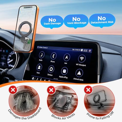 Car Phone Holder for Cadillac CT5 2024 2023 2022 2021 2020 (Only for 10-Inch Screen) 360° Rotation Magnetic Cell Phone Mount, Compatible with Magsafe, Does Not Affect Air Vent - size: Fit for 2020-2024 CT5, 10-Inch