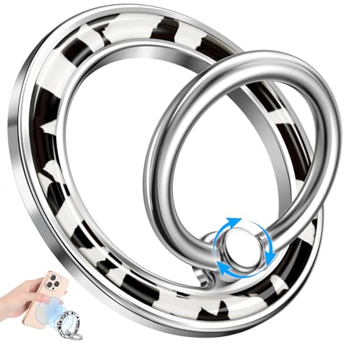 Magnetic Phone Ring Holder, Cell Phone Grip Stand, White - color: Tortoiseshell White
