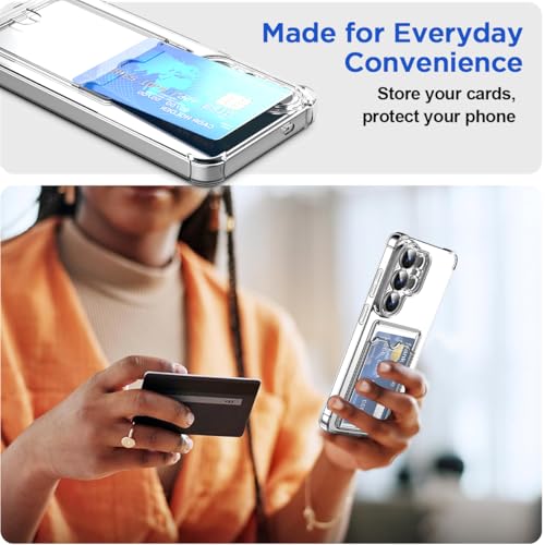 AICase for Samsung Galaxy S26 Ultra Case with Card Holder Clear, Slim Thin Lightweight Transparent Wallet TPU Protective Phone Case with Credit Card Slot - color: Card Holder, size: S26 ULTRA
