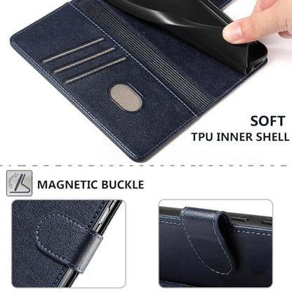 for Galaxy A17/A16 5G Phone Case Wallet RFID Blocking (Blue) | Premium PU leather, card holder/cash slots, protective flip cover for Samsung Galaxy A17/A16, magnetic closure, kickstand - color: Blue