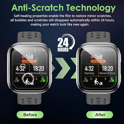 Compatible for Amazfit Bip 6 screen protector, Anti-Scratch 3D Full Screen Coverage flim, Case Friendly, HD Ultra, 3 PACK - size: Amazfit Bip 6