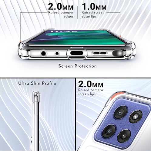 Shields Up for Moto G Stylus 5G 2025 Case with Card Holder, Clear | Minimalist Wallet Case, 3 Card Slots, 360° Rotation Ring Stand/Kickstand, Drop Protection Protective Cover - size: Moto G Stylus 5G 2025