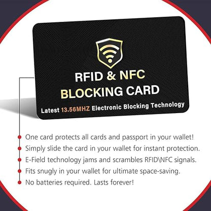 SaiTech IT 5 Pack RFID Blocking Card for Credit Debit ID Card, Black | Slim Anti-Theft Contactless NFC RFID Blocker Protector, Easily Fit into Wallet and Purse, for Men & Women - color: Black