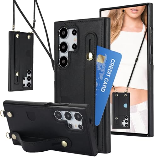 CCSmall Crossbody Case for Samsung Galaxy S23 Ultra w Card Holder KB Black - color: Black, size: Galaxy S23 Ultra