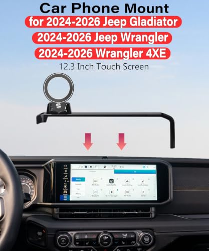 Car Phone Holder for Jeep Wrangler/4xe/Gladiator 2024 2025 2026 Accessories - size: for Wrangler/4xe/Gladiator 2024-2026(12.3" screen)