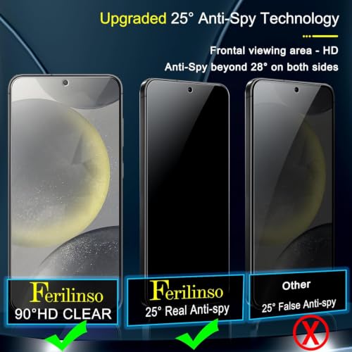 Ferilinso 3 Pack Privacy Screen Protector for Samsung Galaxy S24 Plus - size: Samsung Galaxy S24 Plus 6.7 INCH