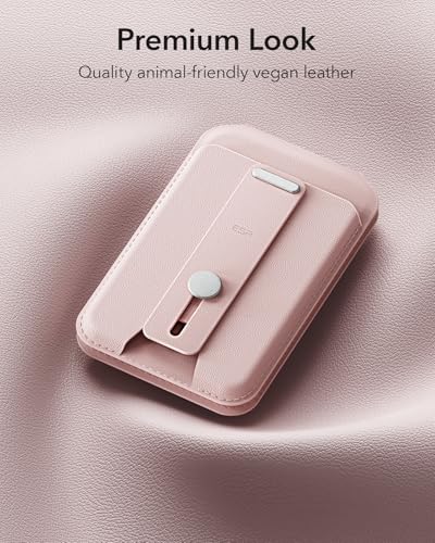 ESR for MagSafe Wallet Stand with Grip, 5 Card Holder, RFID Blocking - color: Bubblegum Pink