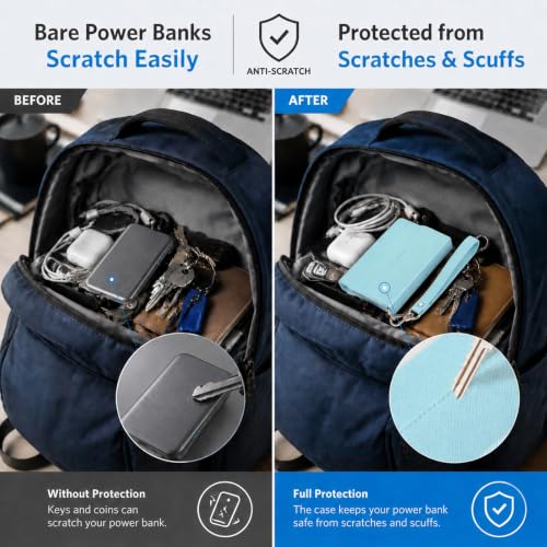 Power Bank Case for Anker Nano 5000mAh Magnetic Wireless Charging Battery - color: Blue, size: 4.05*2.75*0.39inch