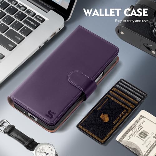 Shieldtop Compatible with Samsung Galaxy Z Fold 5 Wallet Case with Card Holder,Women Man RFID Blocking PU Leather Flip Shockproof Protective Cover Credit Card Holder Slots Kickstand,Purple - color: Purple, size: Samsung Galaxy Z Fold 5