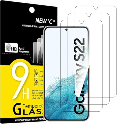 NEW'C for Samsung Galaxy S22 5G Screen Protector Tempered Glass HD Clear - size: S22 6.1 inches