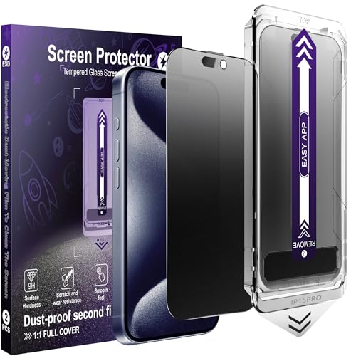 2-Pack Matte Privacy Screen Protector for iPhone 15 Pro - size: iPhone 15 Pro
