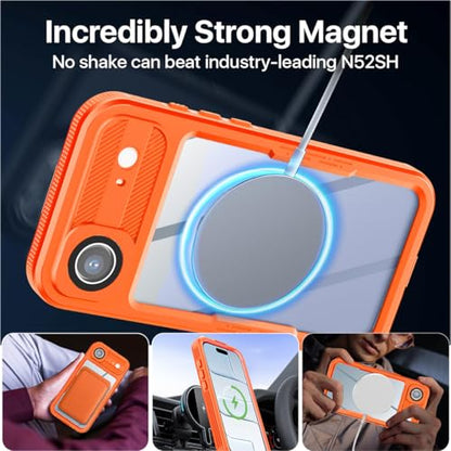AICase Waterproof Case for iPhone Air with MagSafe Clear Water Proof Snowproof/Dustproof/Shockproof,IP68 Certified 360 Full Body Protection Fully Sealed Underwater for iPhone Air_97 - size: iphone Air