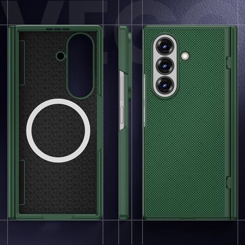 VEGO for Z Fold 7 Case with Belt Clip Compatible with Magsafe& Hinge Cover | Built-in Screen Protector Full Body Drop/Shock Proof Protective Magnetic Phone Cover for Samsung Galaxy Z Fold 7 Green - color: Green