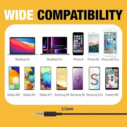 DEWALT Heavy Duty Wired Earphones with Microphone, 3.5mm - style: 3.55mm Headphones