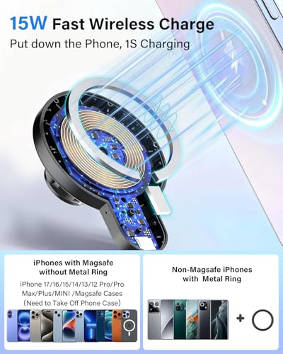 PZK Magnetic Wireless Charging Phone Holder for 2010-2024 Toyota 4 Runner - color: Magsafe+ Wireless Charging