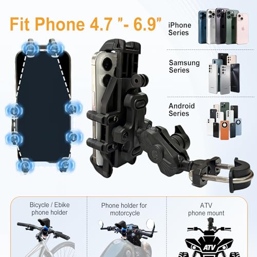 Chikia Anti-Theft ATV Phone Mount Holder,Sunshade,Waterproof,Anti-Vibration