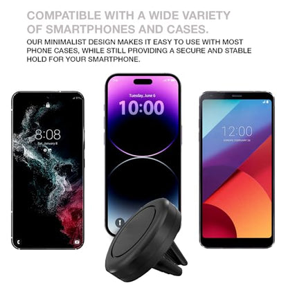 MAXBOOSTPOWER Universal Smartphone Holder - Air Vent Magnetic Car Mount (4 Pack Black) Compatible with iPhone 12/13/14/15/16 & Galaxy LG Android Cell Phone