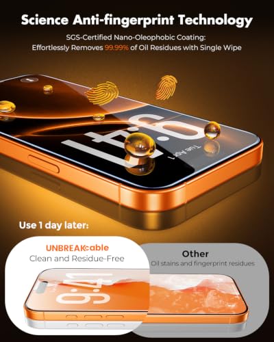 UNBREAKcable iPhone 17 Pro Max Full-Coverage Screen Protector - 3 Pack - size: iPhone 17 Pro Max