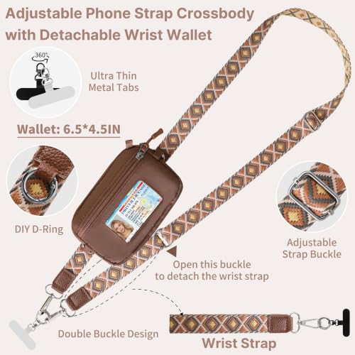 Clip and Go Strap for Phone with Wallet Crossbody Lanyard (Blown White) - color: Blown White