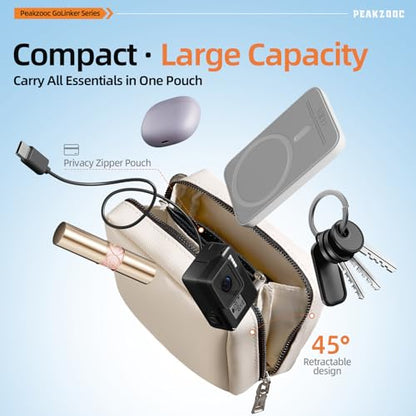 Phone Lanyard with Wallet, Adjustable Crossbody Phone Strap(Beige) - color: Beige