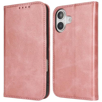Wallet Case for iPhone 16 Plus,Premium PU Leather Flip Folio Case with Card Slot,Stand Holder and Magnetic Closure TPU Shockproof Interior Protective Case,6.7 Inch,Rose Gold | Premium PU Leather, Flip Folio Purse Case, with Card Slot, Stand Holder,Magneti