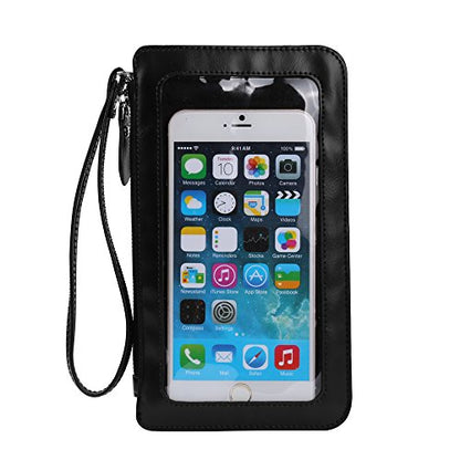 Touch Screen Phone Bag Crossbody Wristlet Clutch Water Resistant Padded Interior 3 Carry Styles Adjustable Strap Zipper Closure Fits Phones up to 6.75 Inch Compatible with iPhone 17/16/15 Pro Max
