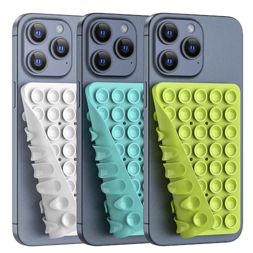 Double Sided Silicone Suction Phone Holder Mount, Silicon Accessory for iPhone and Android, Hands-Free Mirror Shower Phone Holder, TikTok Videos and Selfies (Combo H) - color: Combo H