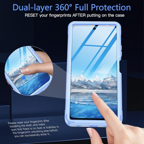 Hekodonk for Moto G Power 5G 2026 Case, Compatible with Magsafe [Built-in Tempered Glass Screen Protector & Camera Lens Protection] Full Body Shockproof Protective Women Girl Bling Case,Blue - color: Blue