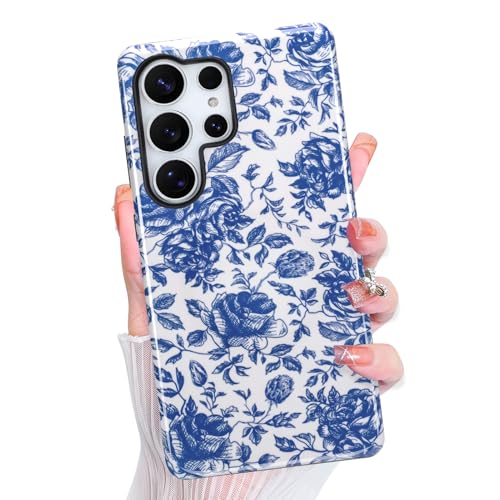 Magnetic for Samsung Galaxy S25 Ultra Case Cute Aesthetic, Blue Rose | Dual Layers Protection Design, Compatible with Magsafe, Sturdy Shockproof Protective Phone Cover - color: Blue Rose, size: for Samsung Galaxy S25 Ultra