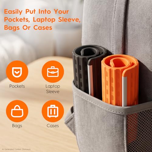 2 Pack Adjustable Foldable Silicone Phone Stand, Universal Bendable Cell Phone Tablet Holder, Portable Anti-Slip Desk Bed Phone Mount for Travel Home Office(Black) - color: Black
