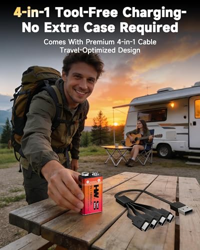 HW 9 Volt Battery 1400mAh 8 Pack, USB-C Lithium for Guitar Pedals - size: 8-Pack