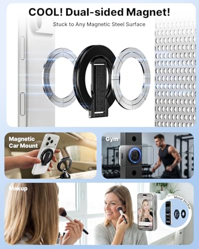 [2026 Upgraded] for MagSafe Phone Grip with Finger Strap - color: Black